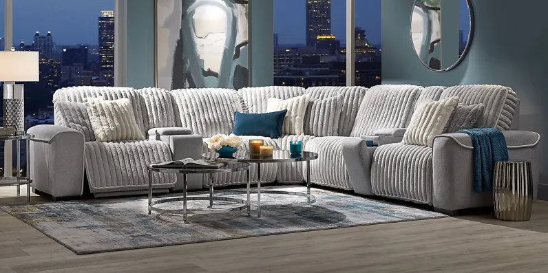 Bedingfield Gray 10 Pc Dual Power Reclining Sectional Living Room