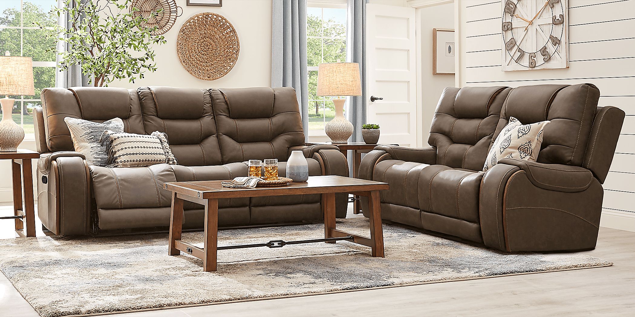 Laredo Springs Brown Reclining Sofa