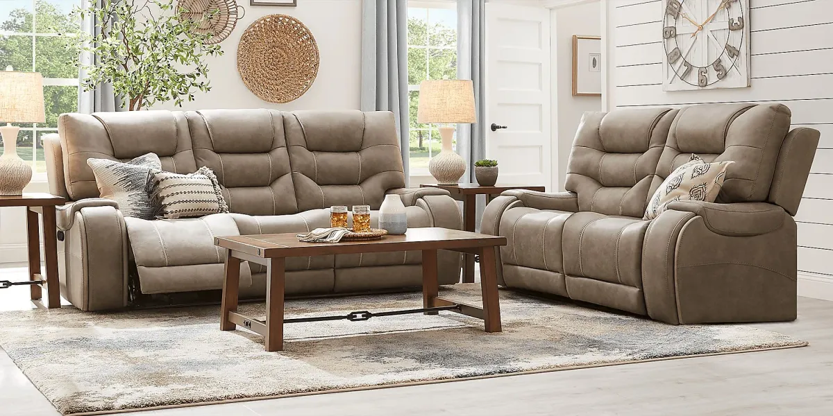 Laredo Springs Gray Reclining Sofa