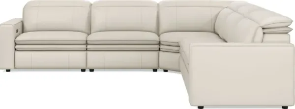 Santorini Ice Leather 5 Pc Dual Power Reclining Sectional