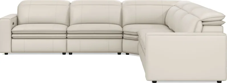 Santorini Ice Leather 5 Pc Dual Power Reclining Sectional