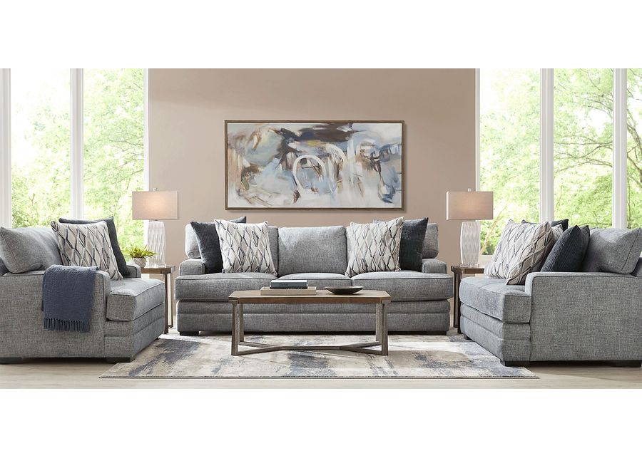 Morgan Falls Blue 7 Pc Living Room