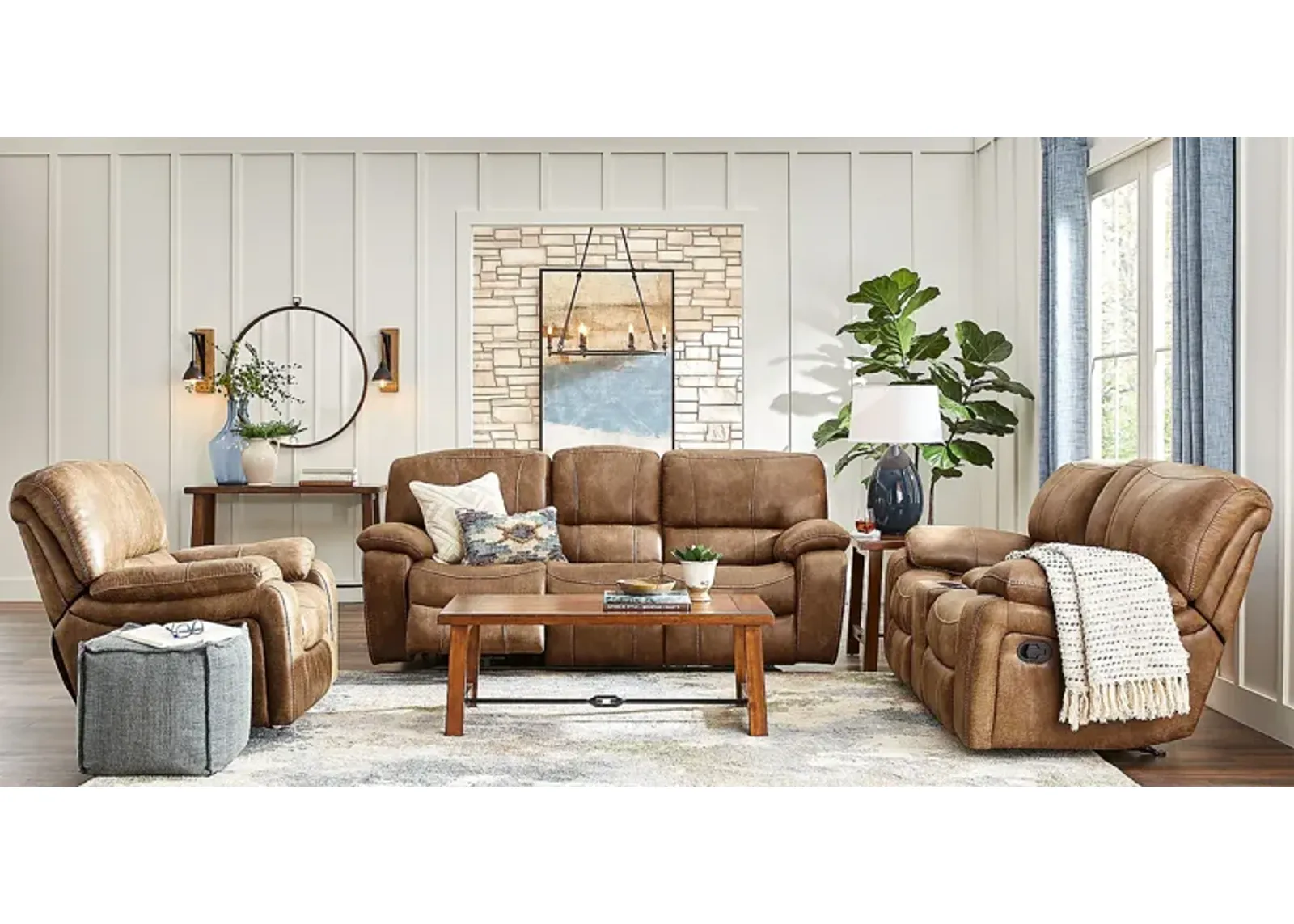 Alpen Ridge Tan 2 Pc Reclining Living Room