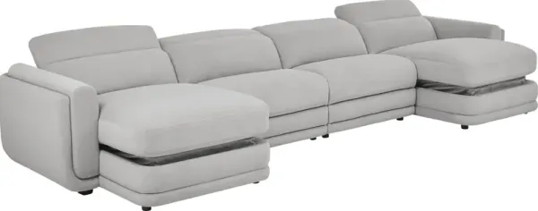 Dillon Smoke 4 Pc Dual Power Reclining Sectional