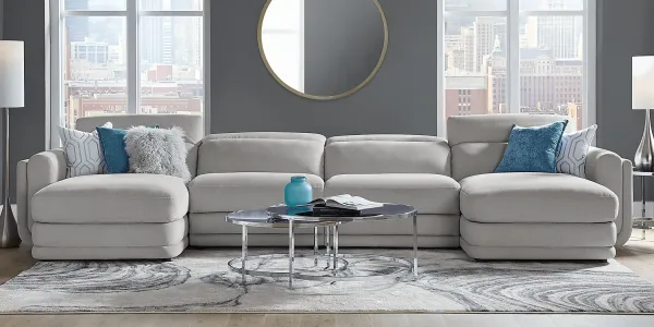 Dillon Smoke 4 Pc Dual Power Reclining Sectional