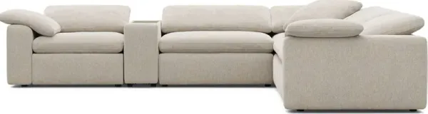 The Flow Gray 6 Pc Dual Power Reclining Sectional with Console