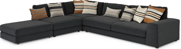 Cindy Crawford Home Nichols Park Onyx 4 Pc Sectional