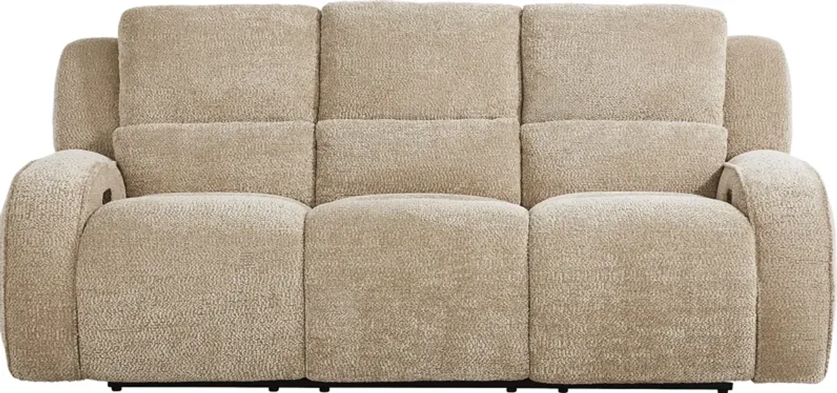 Crestwood Tan Dual Power Reclining Sofa