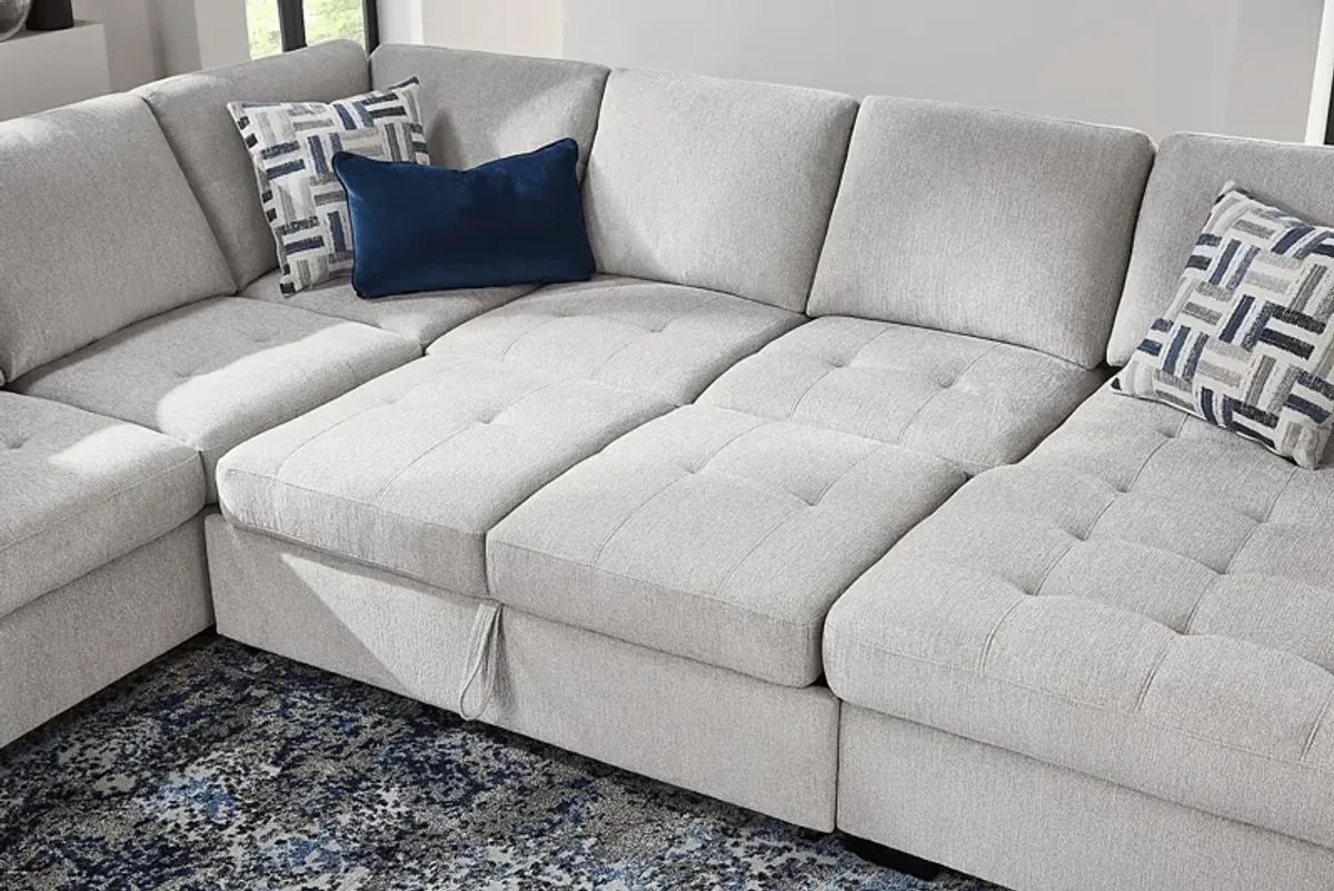 Geneva Gray 3 Pc Sleeper Sectional