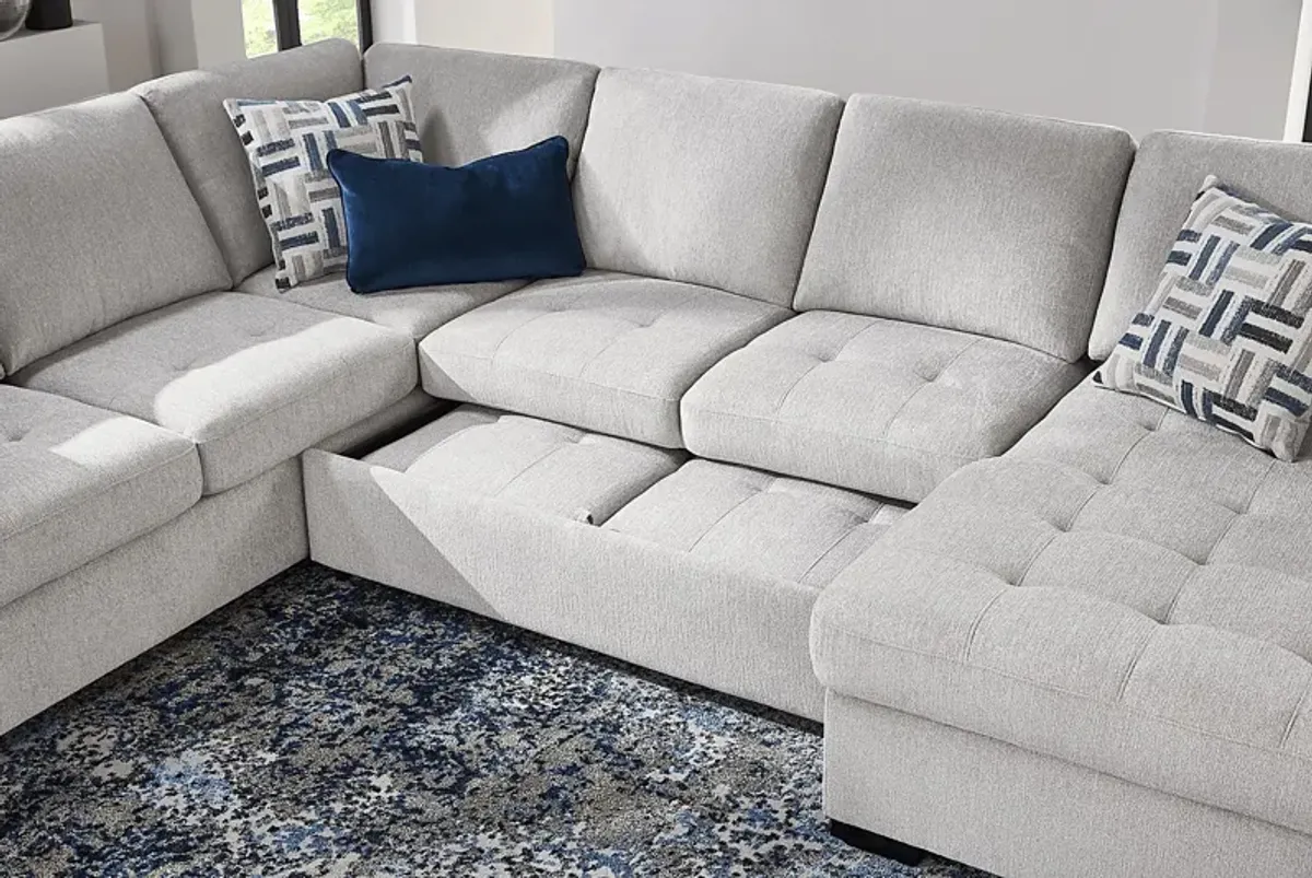 Geneva Gray 3 Pc Sleeper Sectional