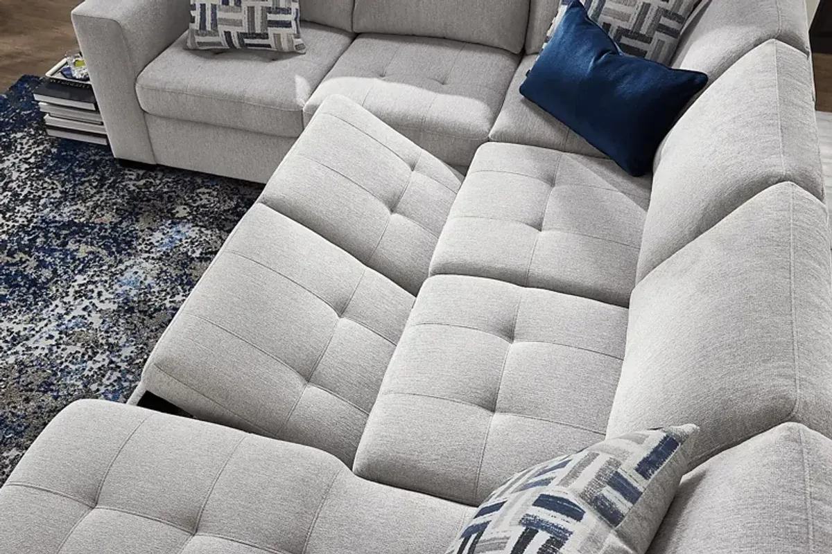 Geneva Gray 3 Pc Sleeper Sectional