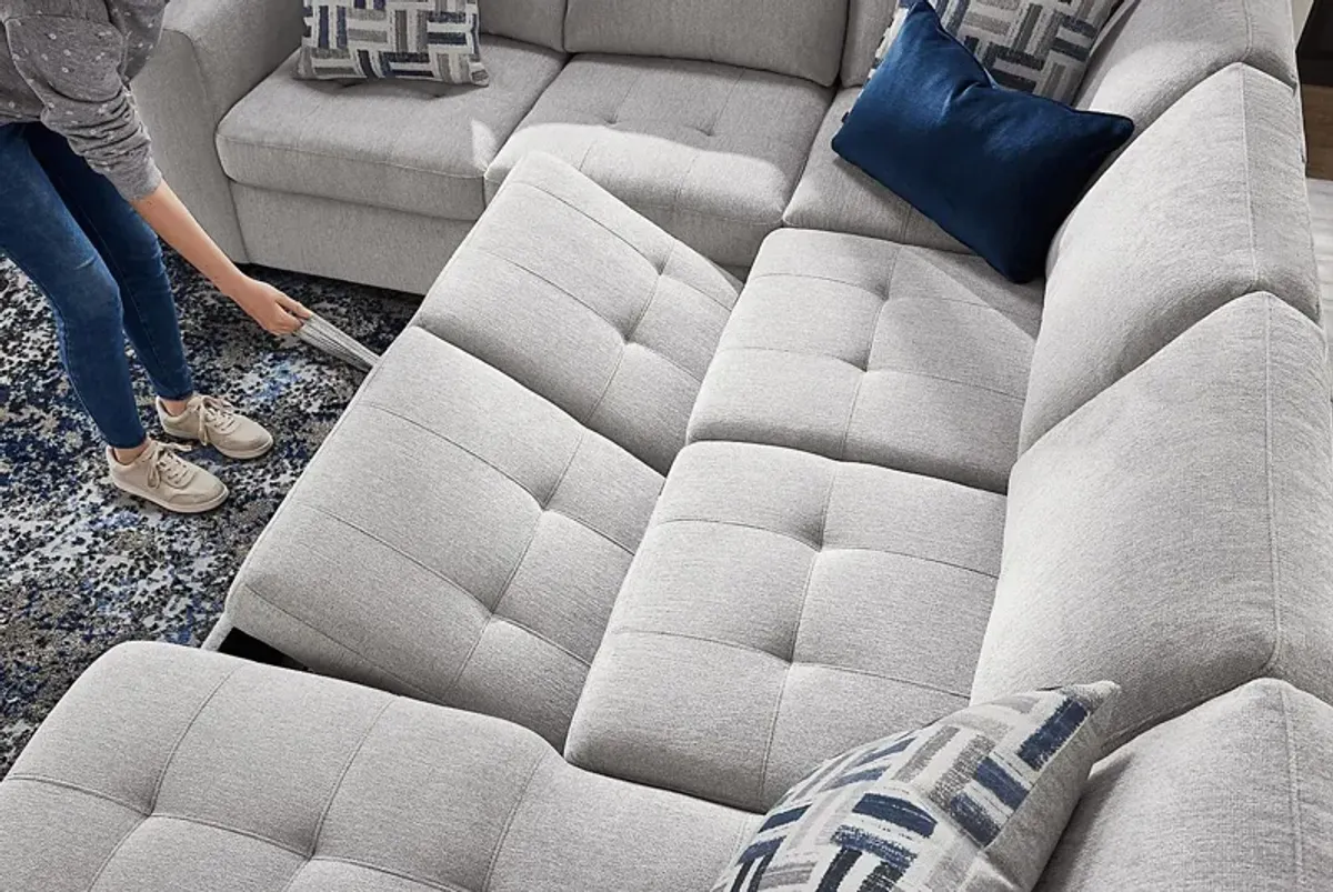 Geneva Gray 3 Pc Sleeper Sectional