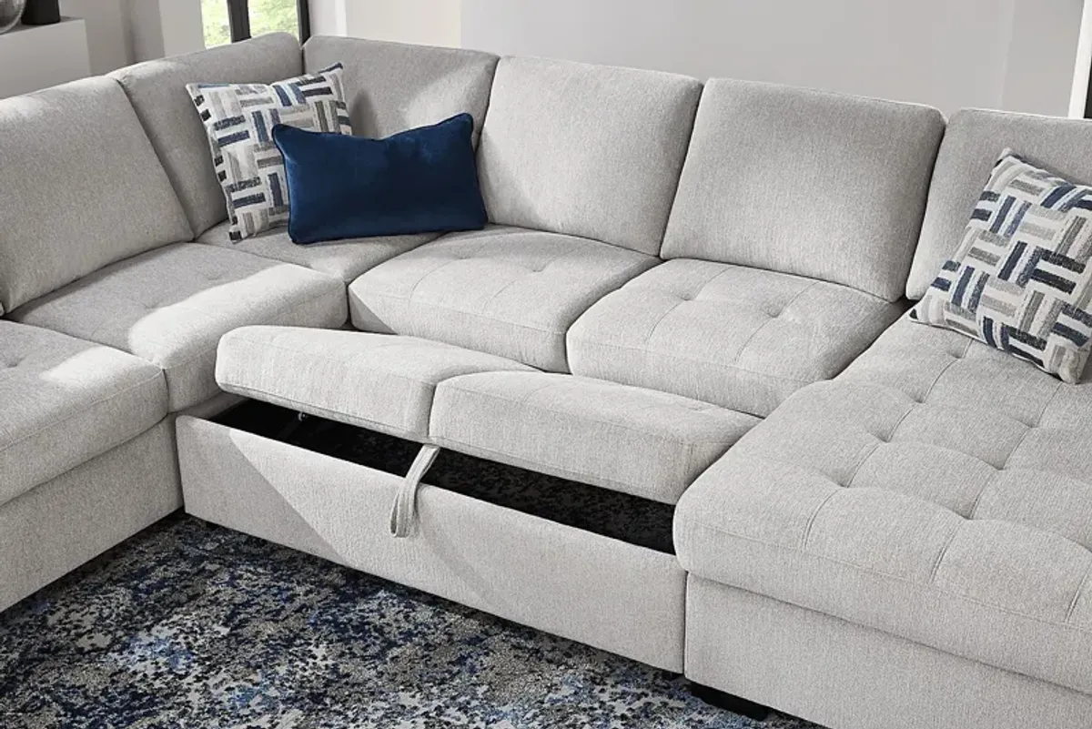 Geneva Gray 3 Pc Sleeper Sectional