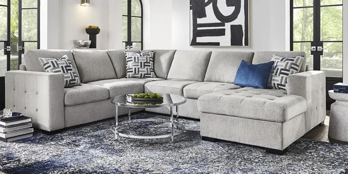 Geneva Gray 3 Pc Sleeper Sectional