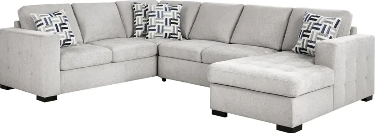 Geneva Gray 3 Pc Sleeper Sectional