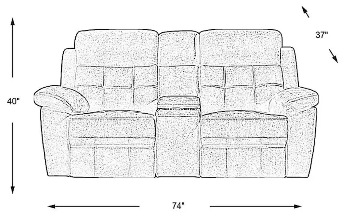 Hanton Heights Slate Reclining Console Loveseat