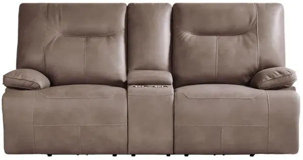 Barton Brown Dual Power Reclining Console Loveseat