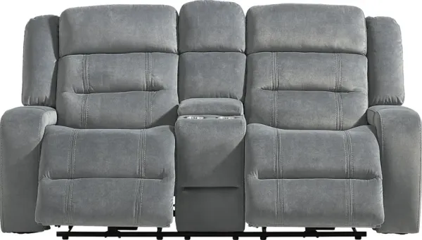 McKinley Graphite Power Reclining Console Loveseat