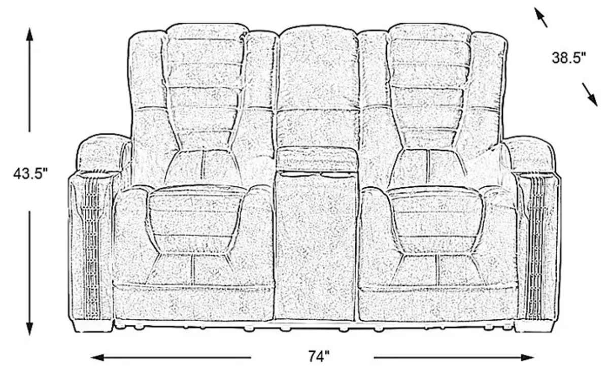 Chief Taupe Dual Power Reclining Console Loveseat