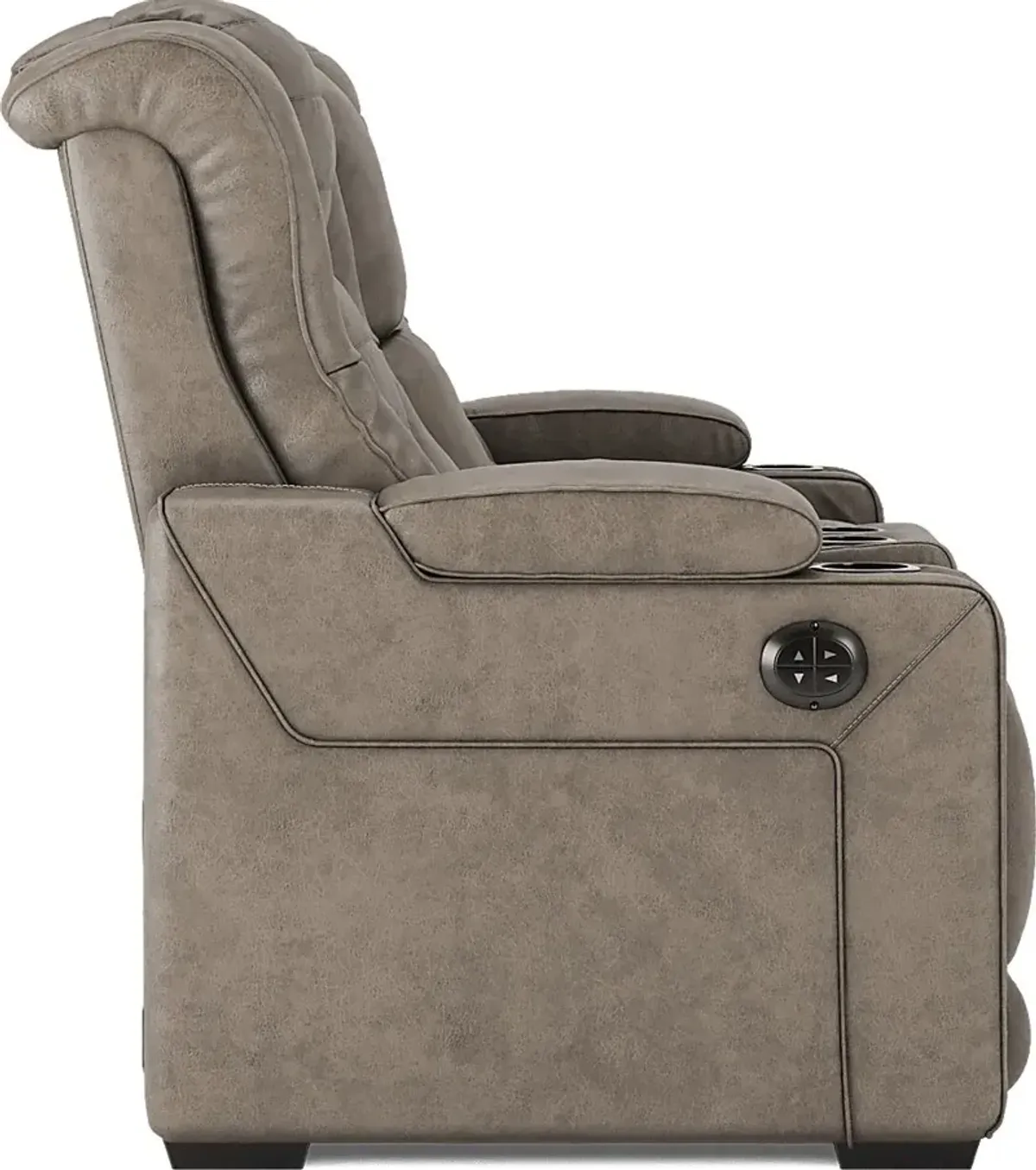 Chief Taupe Dual Power Reclining Console Loveseat