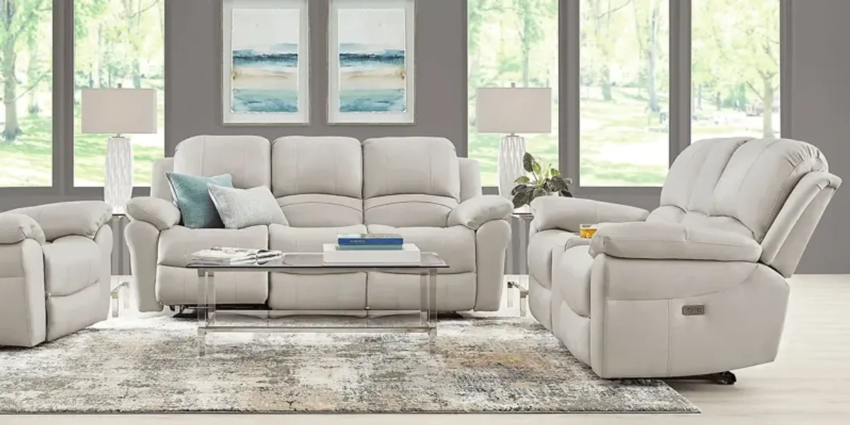 Vercelli Way Stone Leather 6 Pc Reclining Living Room