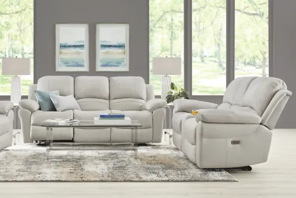 Vercelli Way Stone Leather 6 Pc Reclining Living Room