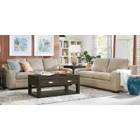Gisella Taupe Leather 6 Pc Living Room