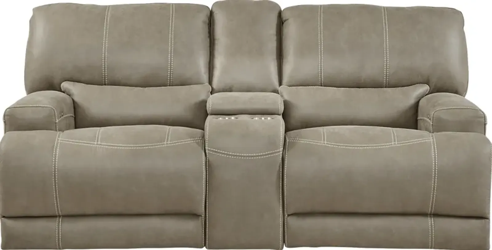 Warrendale Beige Power Reclining Console Loveseat