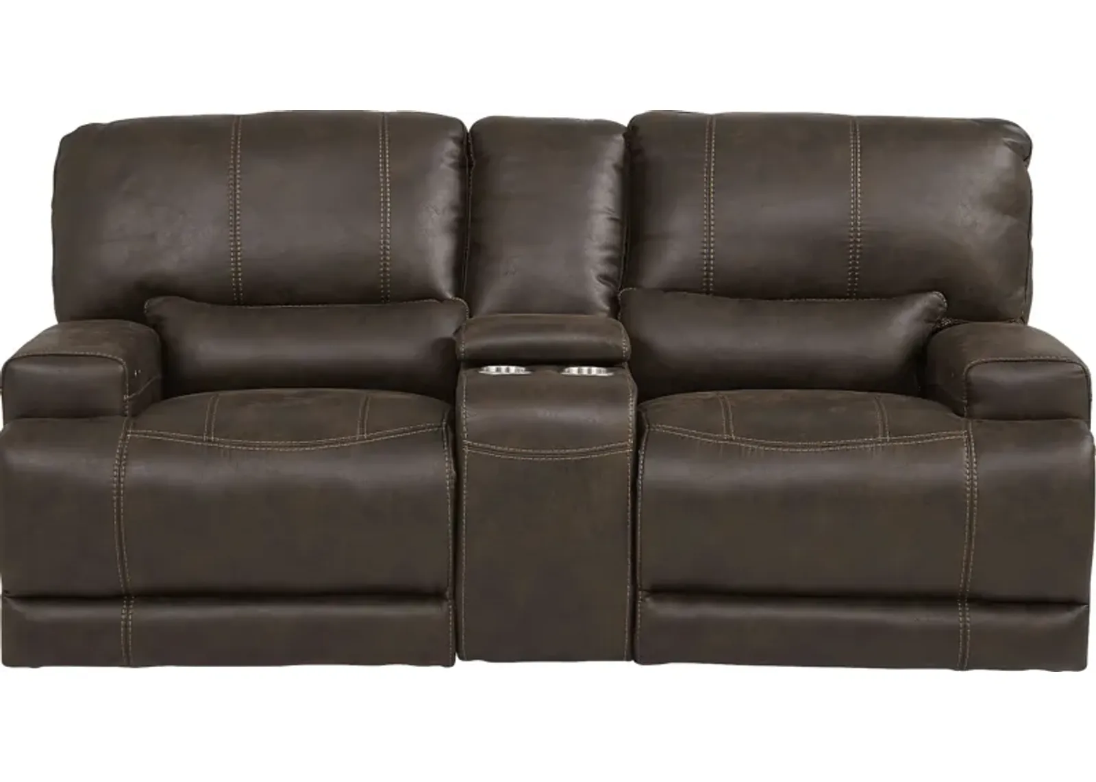 Warrendale Chocolate Power Reclining Console Loveseat