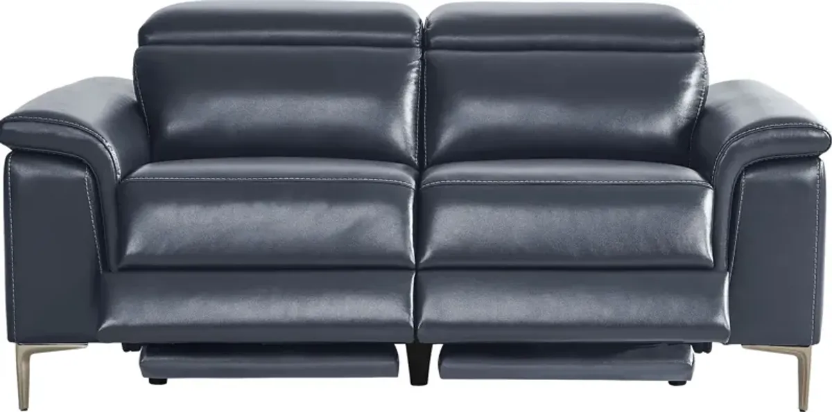 Weatherford Park Blue Dual Power Reclining Loveseat