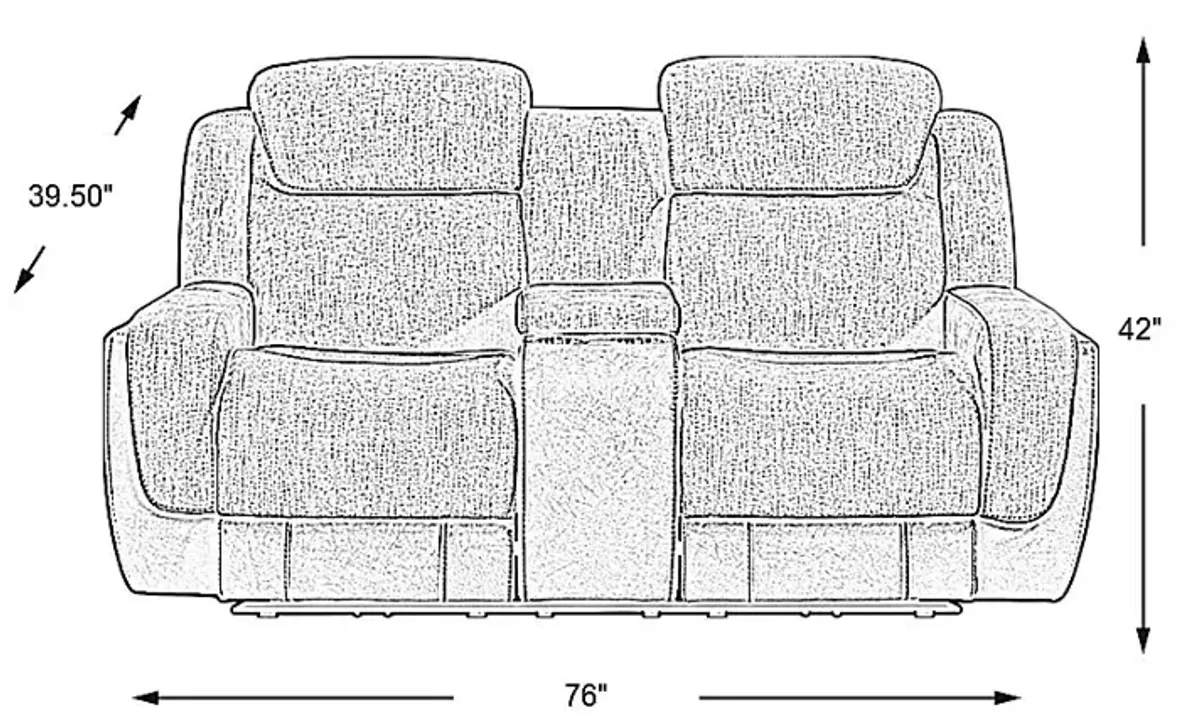 State Street Camel Dual Power Reclining Console Loveseat