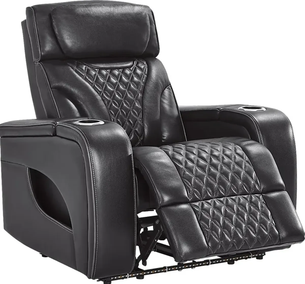 Horizon Ridge Black Leather 8 Pc Triple Power Reclining Living Room with Massage and Heat