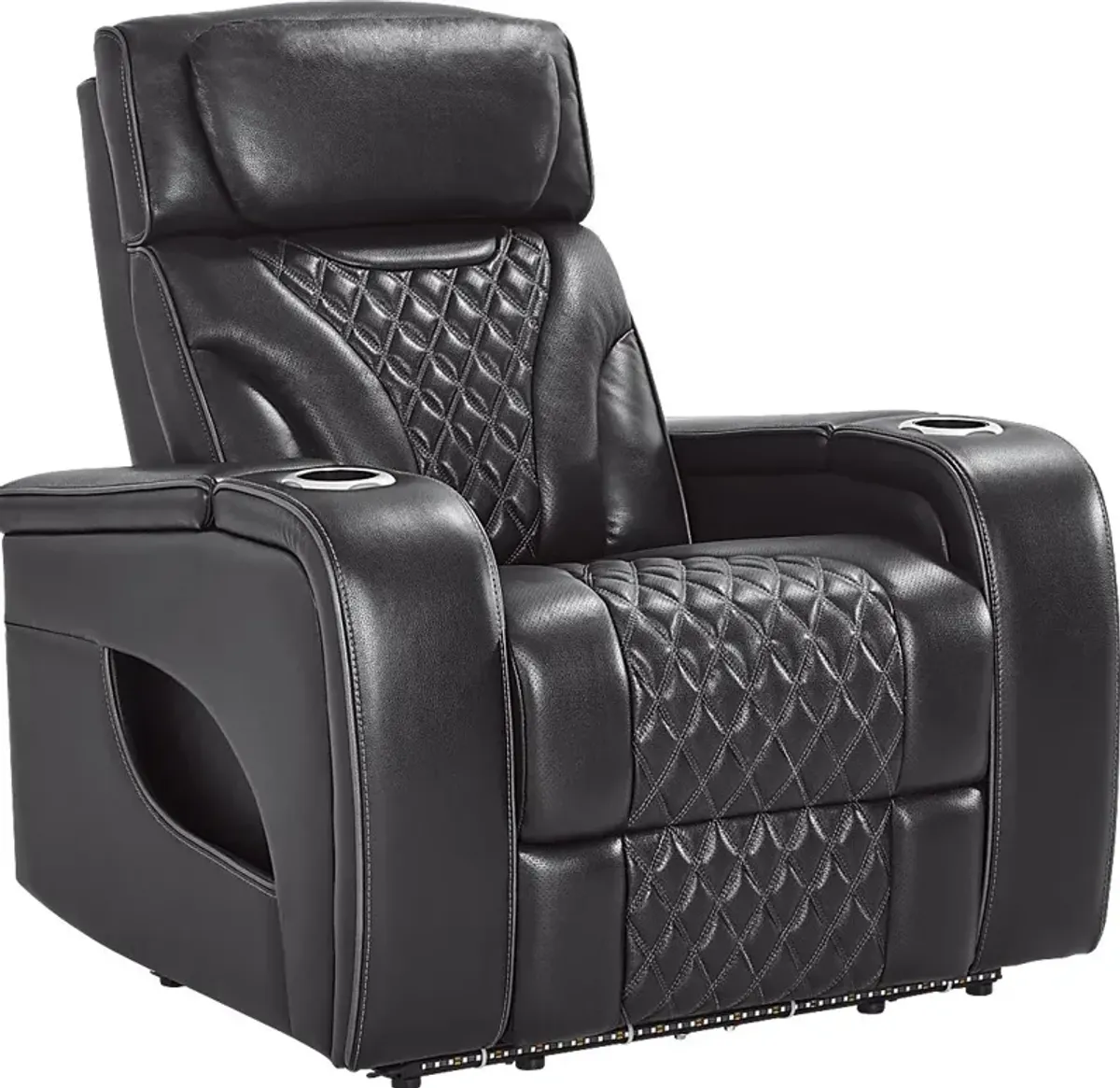 Horizon Ridge Black Leather 8 Pc Triple Power Reclining Living Room with Massage and Heat