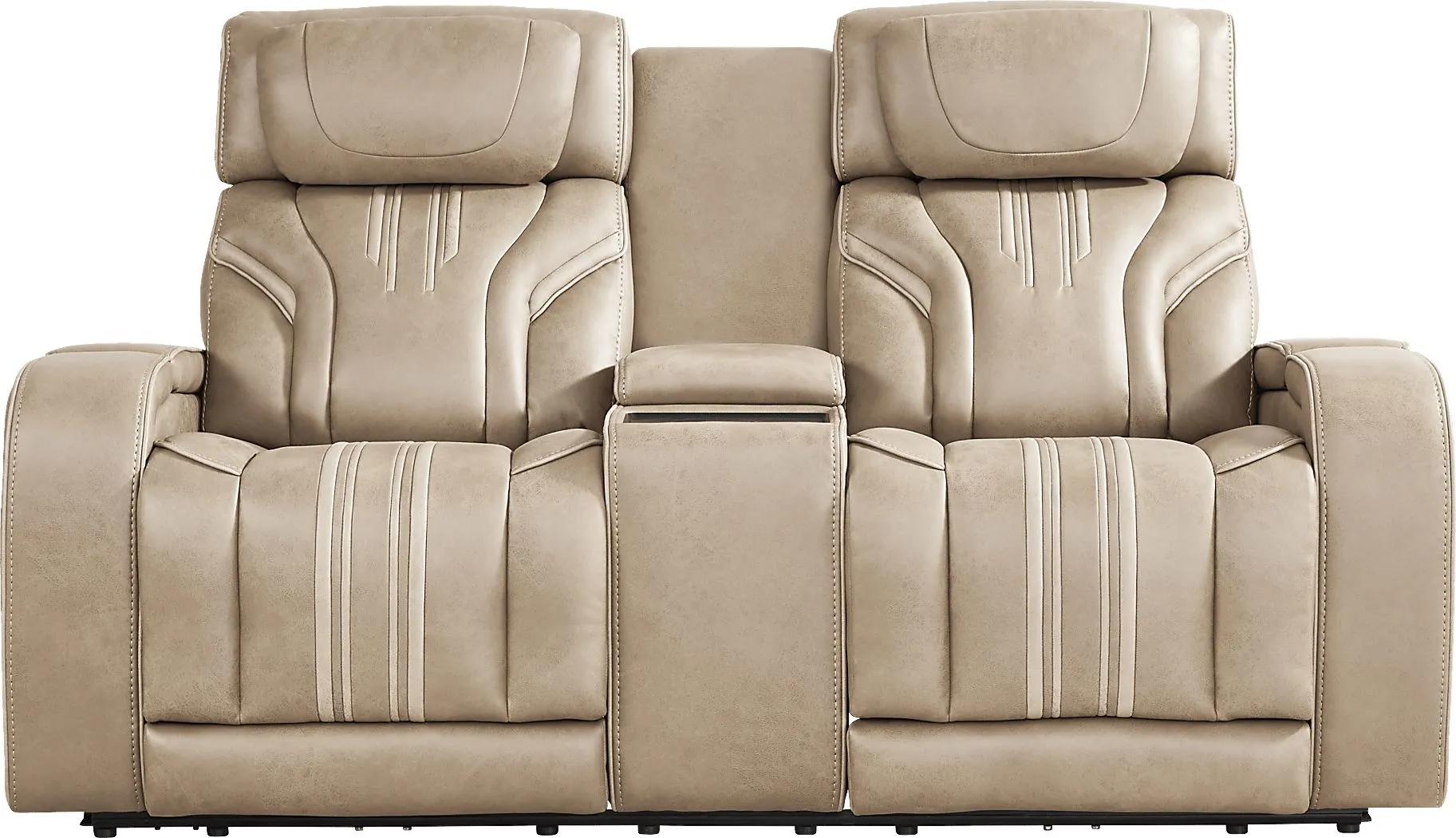 Southlake Sand Triple Power Reclining Console Loveseat with Audio