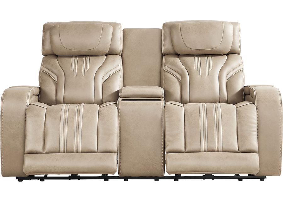 Southlake Sand Triple Power Reclining Console Loveseat with Audio