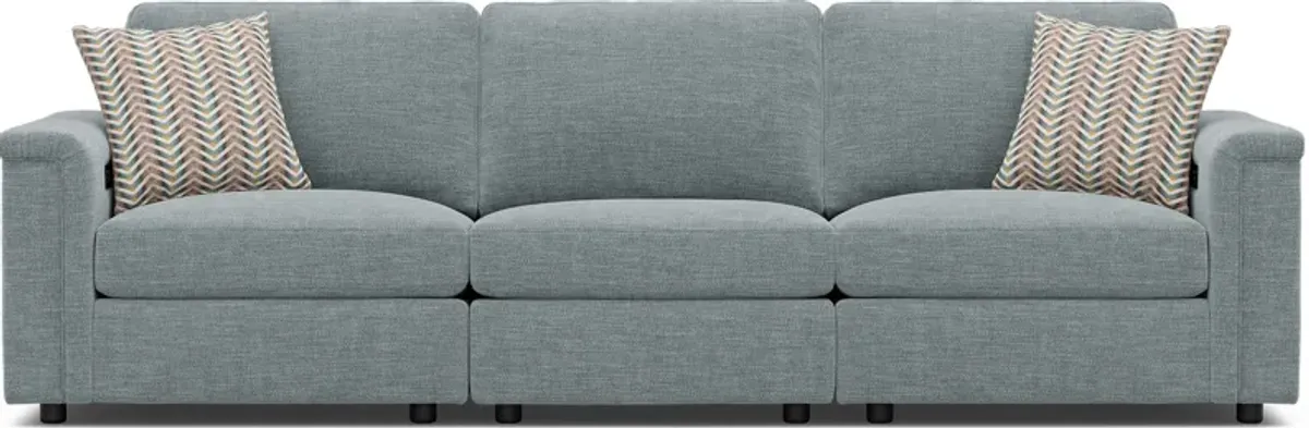 Tempo Modular Blue 3 Pc Sectional with Audio
