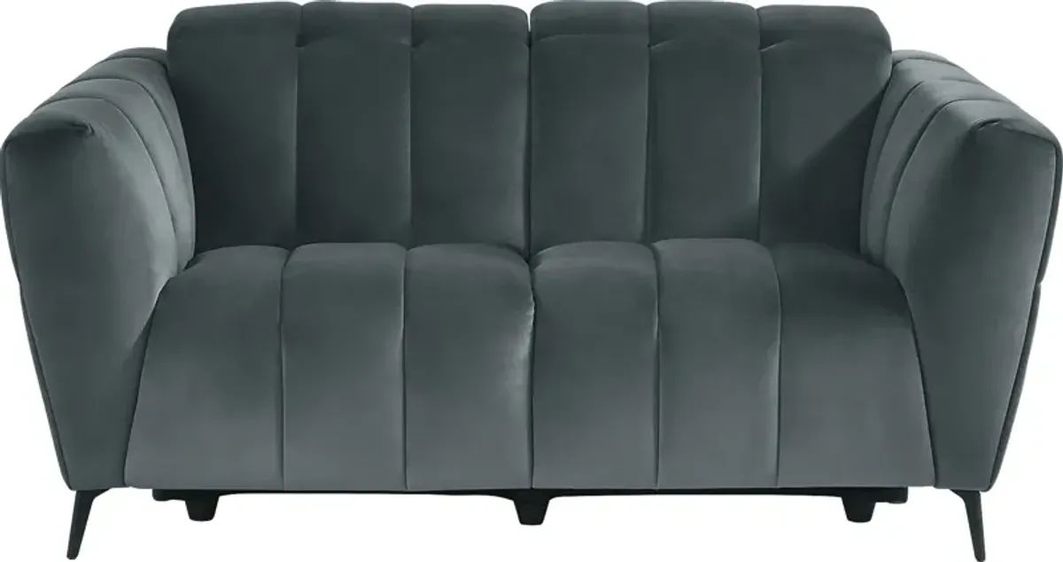Belden Place Teal Dual Power Reclining Loveseat