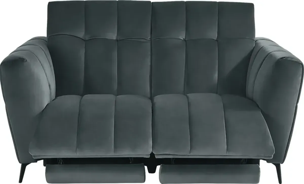 Belden Place Teal Dual Power Reclining Loveseat