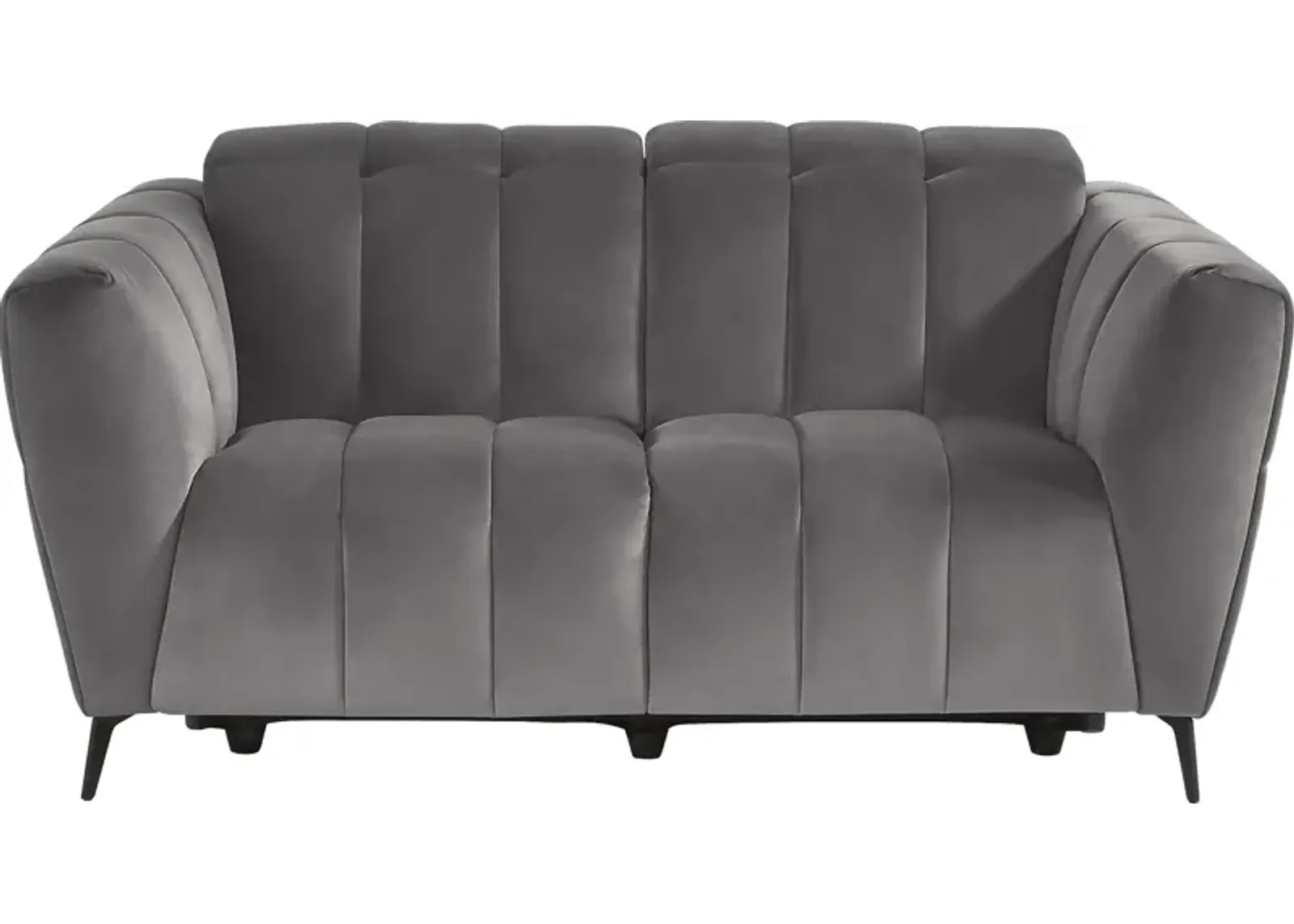 Belden Place Gray Dual Power Reclining Loveseat