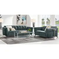 Belden Place Teal 7 Pc Dual Power Reclining Living Room