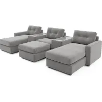 ModularOne Gray 6 Pc Sectional with Media Consoles