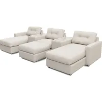 ModularOne Oyster 6 Pc Sectional with Media Consoles
