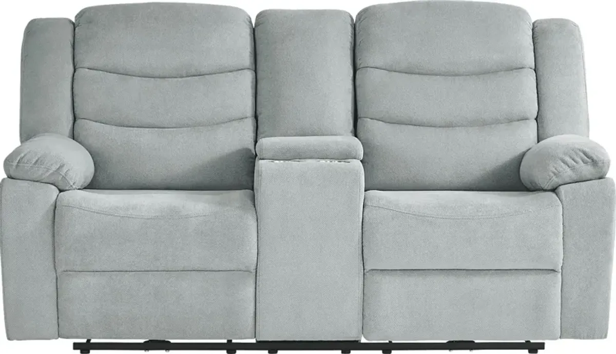 Swansea Mint Power Reclining Console Loveseat