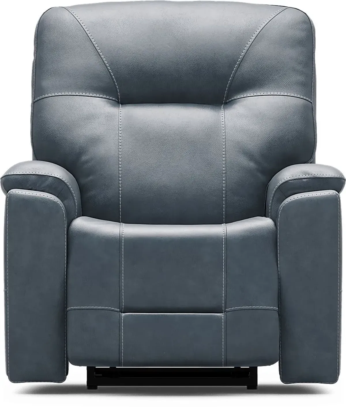 Matthews Cove Blue Leather 8 Pc Triple Power Reclining Living Room