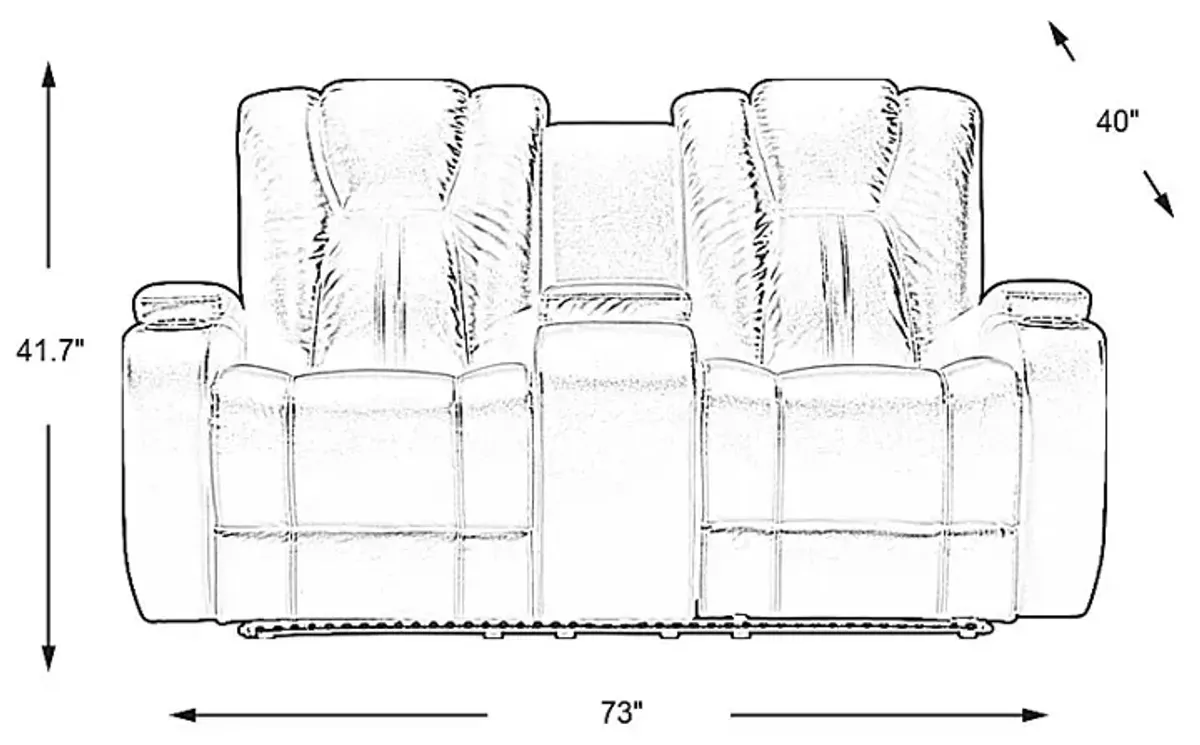 Kingvale Court Black Dual Power Reclining Console Loveseat