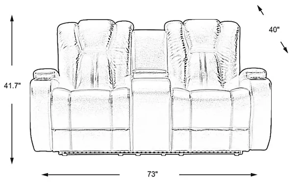 Kingvale Court Red Dual Power Reclining Console Loveseat