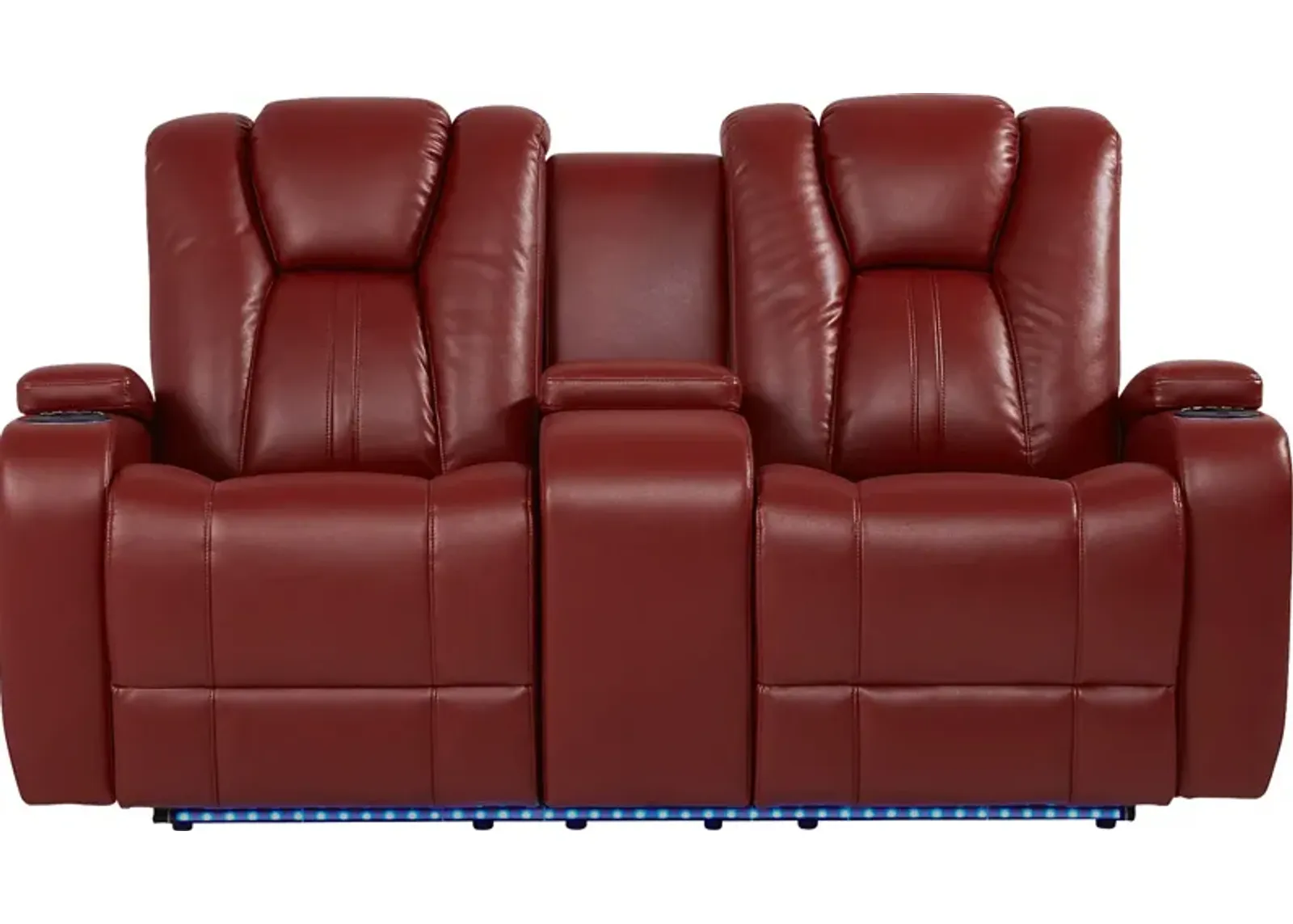 Kingvale Court Red Dual Power Reclining Console Loveseat