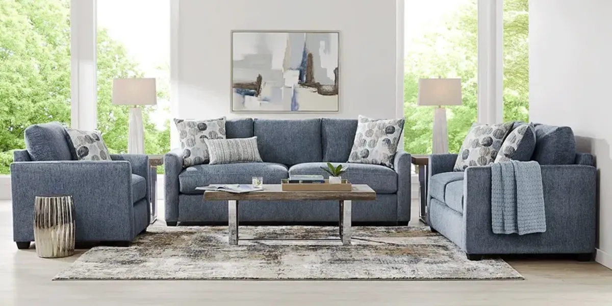 Caprice Navy 8 Pc Living Room