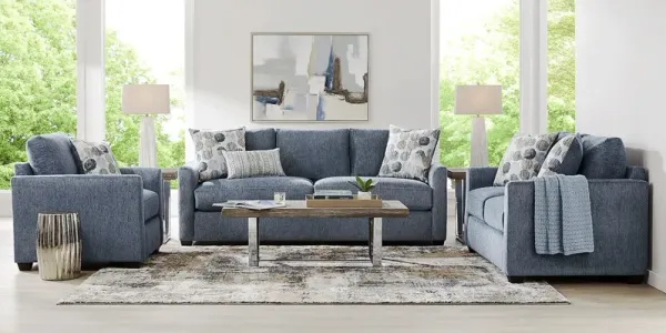 Caprice Navy 8 Pc Living Room