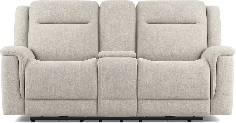 Meadow Park Cement Dual Power Reclining Console Loveseat